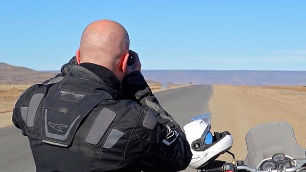 Motorcycle Rider with Twisted Throttle on Ruta 40 