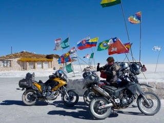 Bolivia Salt Flats Motorcycle