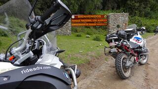 Motorcycles Entering Parque Nacional Los Alerces in Argentina
