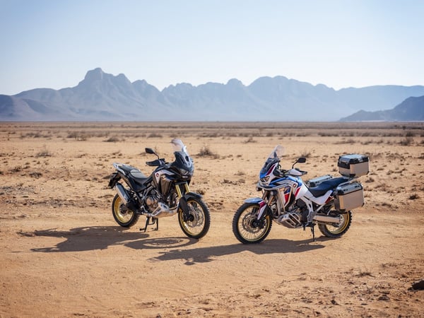 Side by side models of the 2020 Honda Africa. Twin