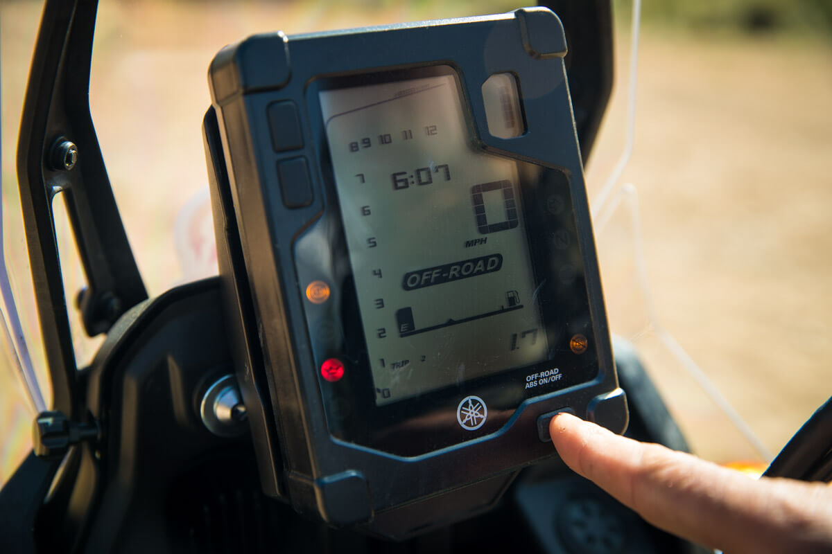 Tenere 700 LCD rider interface offroad option.