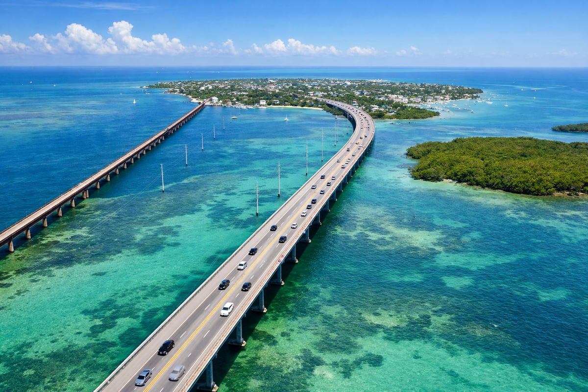 aireal view of the road leading to Key West FL-2