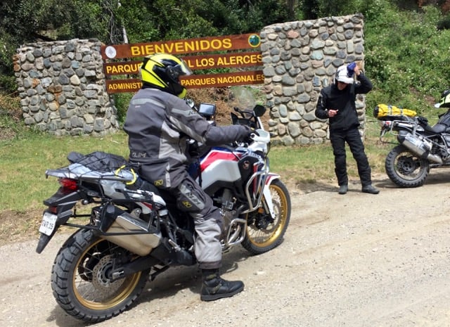 Riding the Honda Africa Twin in Ushuaia Argentina.