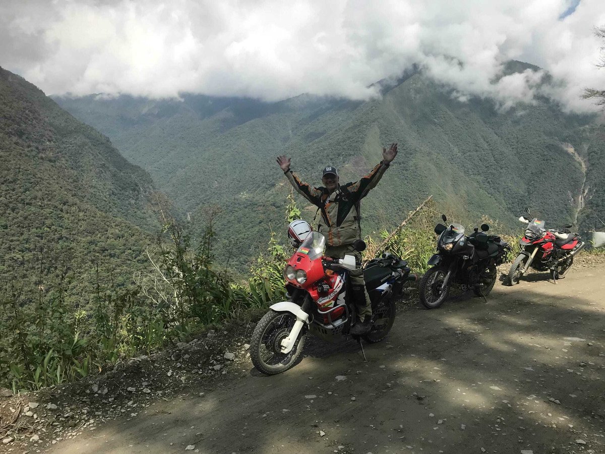 Heroic stand on adventure motorcycle ride on Bolivia tour