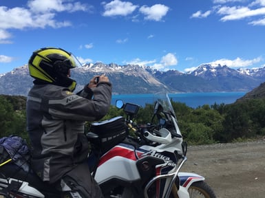 Honda Africa Twin Adventure Bike and Mountains