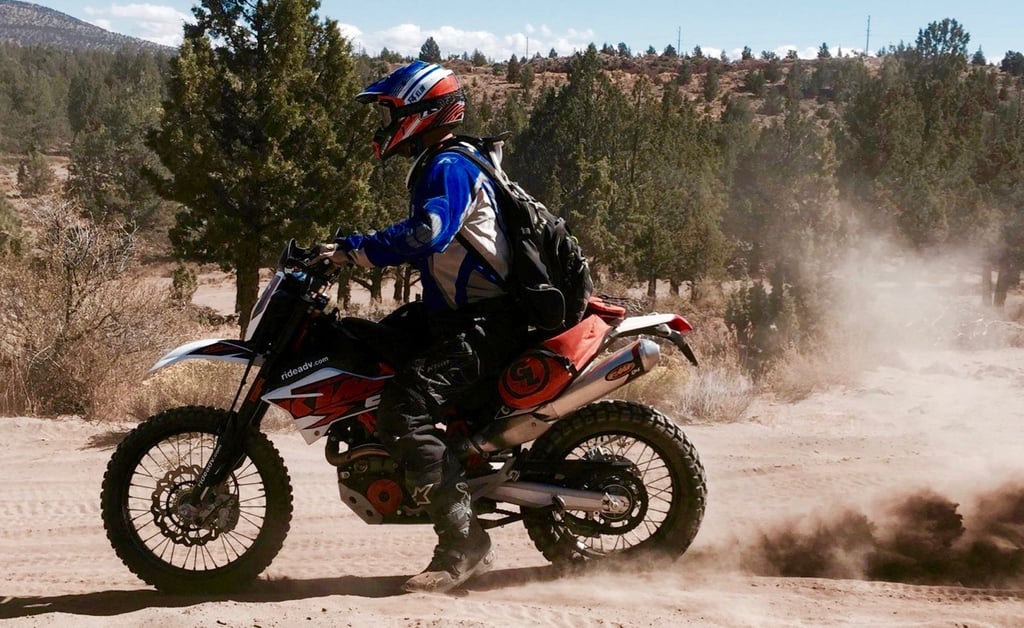 Eric riding the KTM 690 Enduro here in Bend