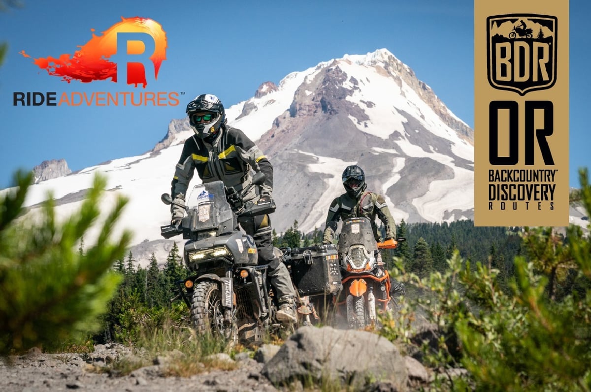 ADV riders on the Oregon BDR and RIDE Adventures and BDR Organization Auction Promo