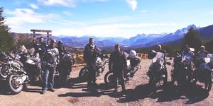 Motorcycle tour group in Chilean Patagonia