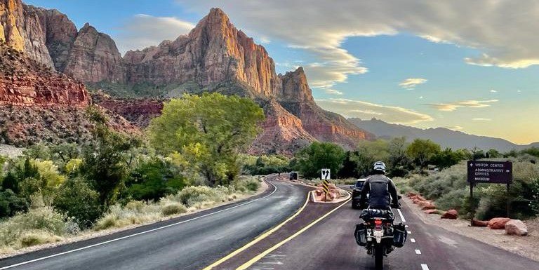 Rider blazing through canyons in Utah