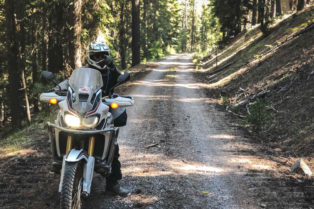 Honda Africa Twin on tour in Oregon.