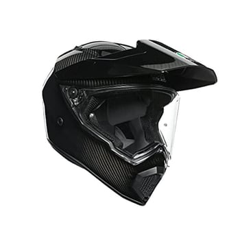 Close up of AGV AX9 Adventure Motorcycle helmet.
