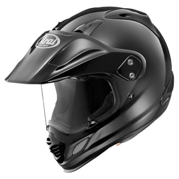 Arai XD4 adventure motorcycle helmet close up product shot.