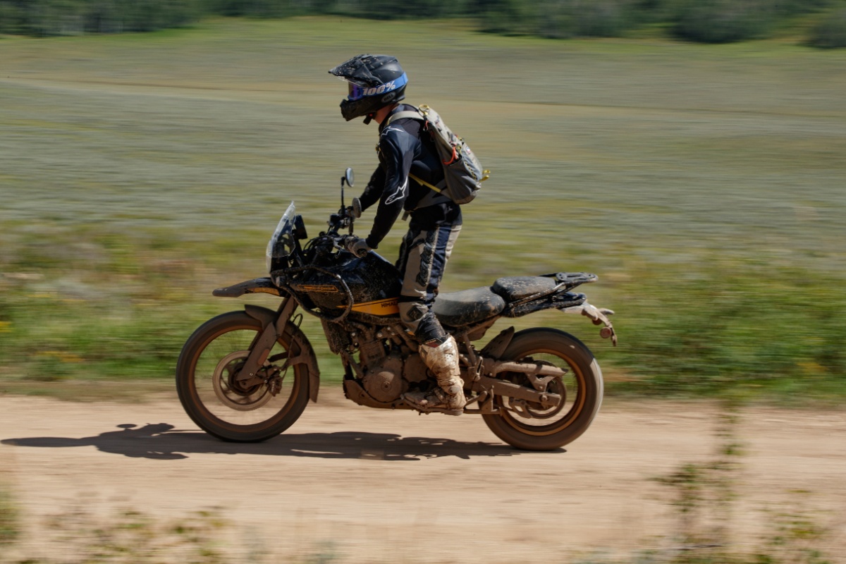 bell mx9 helmet in action on royal enfield himalayan 450