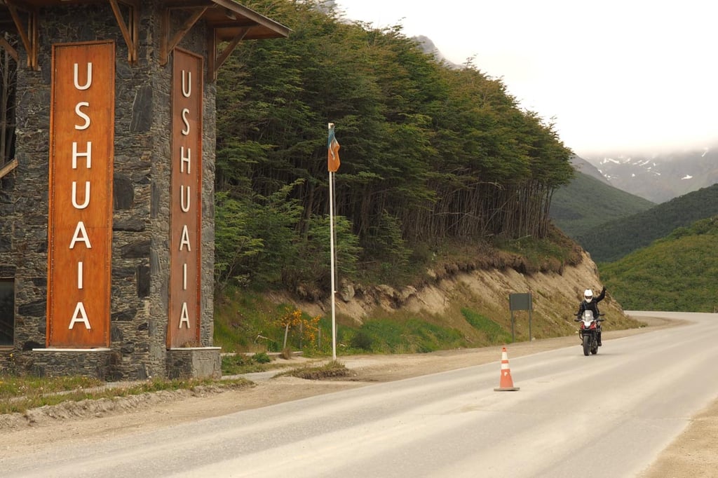 Christine crosses into Ushuaia in South America known as the end of the world. 