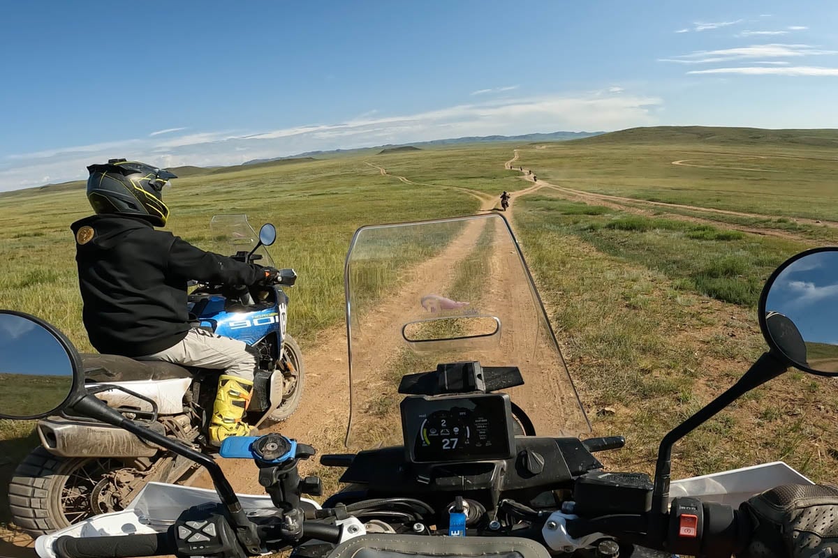 cockpit endless views while riding in mongolia