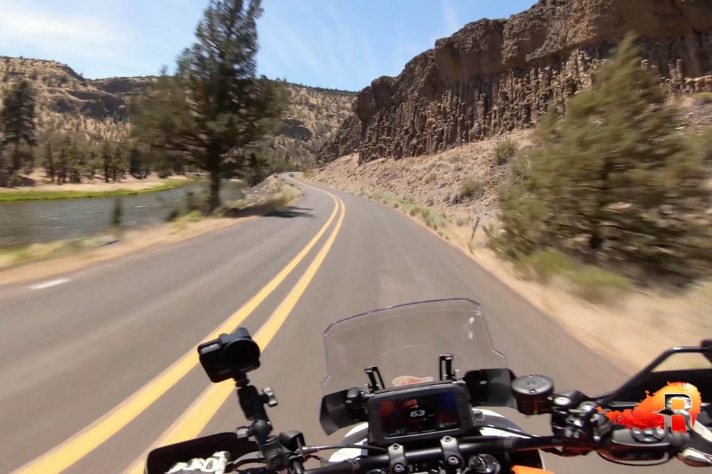 Cockpit view riding at 63 mph through the canyon.