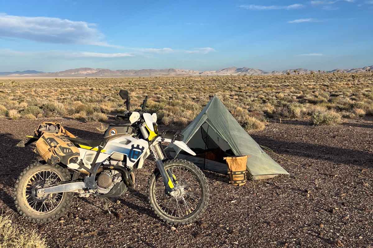 crickets-camp-set-up-with-adv-motorcycle-husky