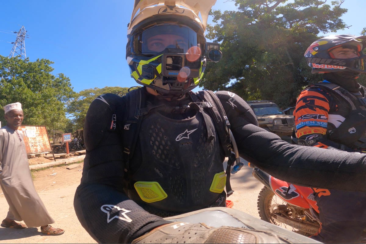 garrett-on-the-tanzania-motorcycle-safari-while-wearing-klims-edge-goggles