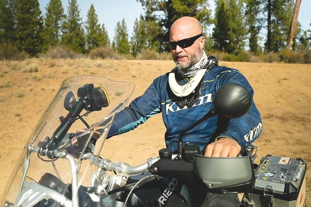 Eric showing off his Ram Mount for his GPS motorcycle accessory.