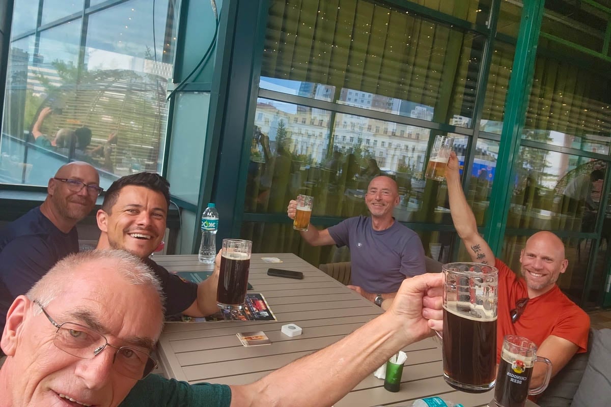 happy with a beer in Mongolia