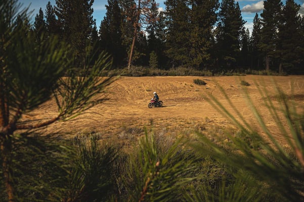 honda cb500x on dirt trails in oregon