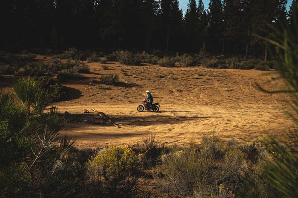 Honda CB500x getting ready to power up a hill