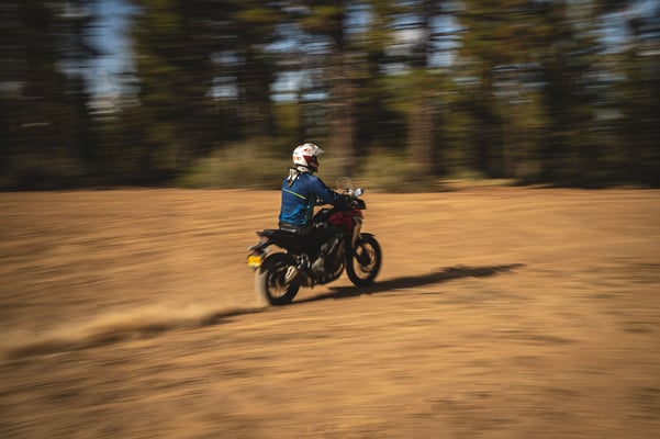 honda cb500x speeding through the Oregon backcountry