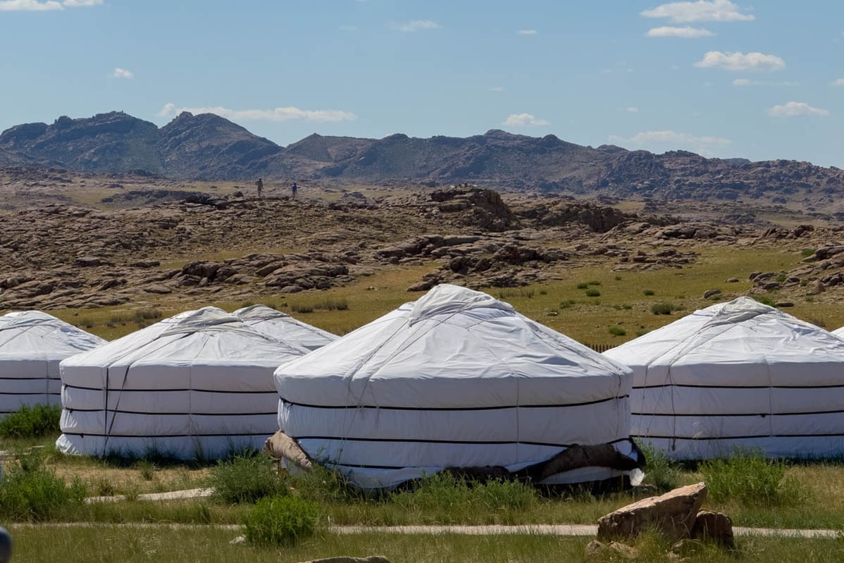 jeff hiking the mountains beyond our ger camp