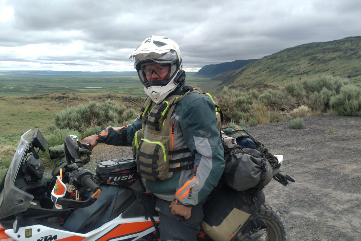 jeff jones on his ktm 890 adventure on a bdr in Oregon or norcal bdr