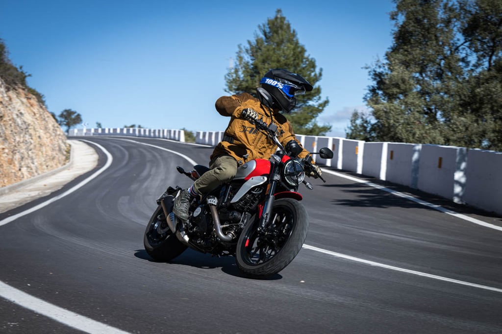 Kurt Spurlock doing some street riding in his denim motorcycle jeans.