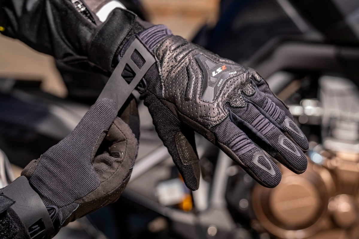 ls2 all terrain adventure dual sport gloves detail