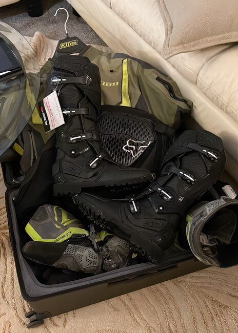 motorcycle-gear-in-a-travel-bag