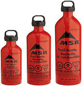 Close up product shot of the MSR Liquid Fuel Bottle.