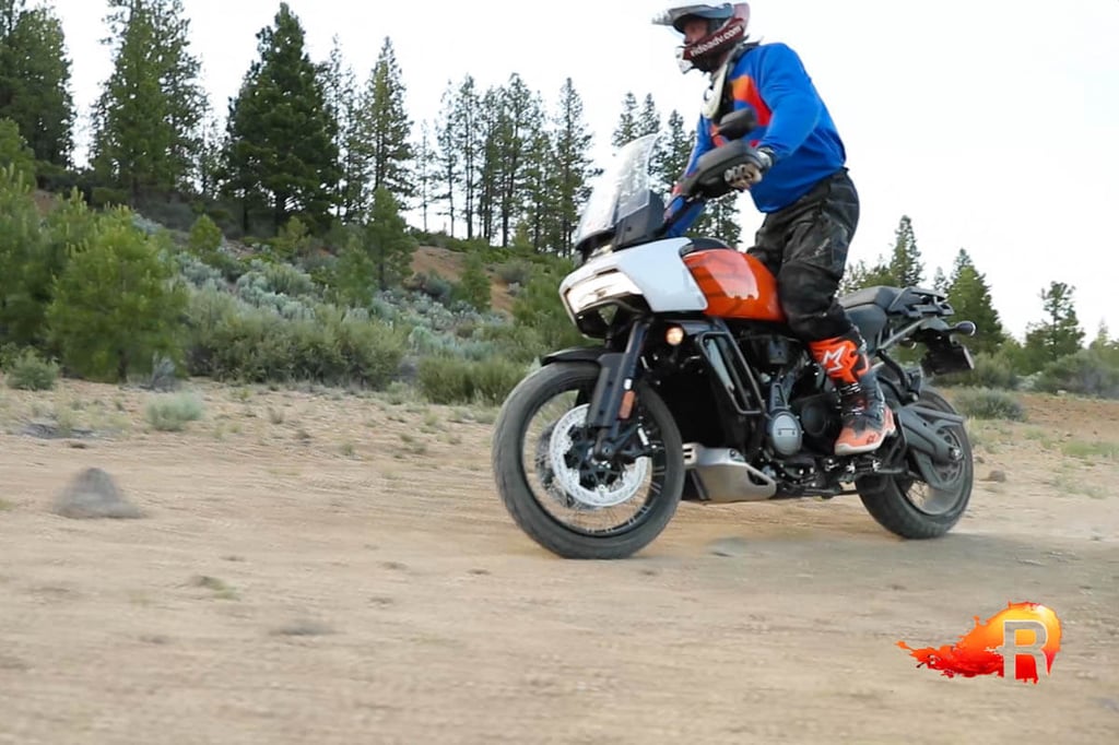 Eric standing offroad on the Pan America.