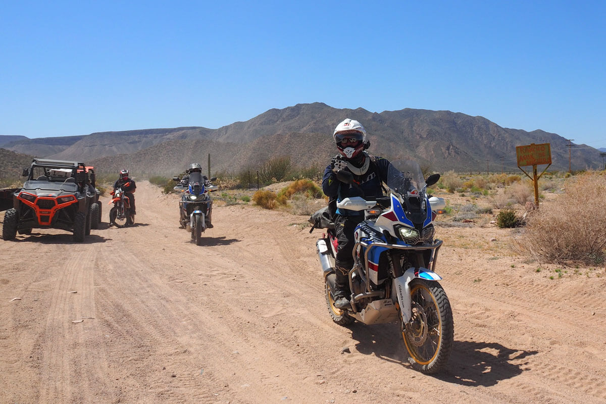 Eric riding the Heidenau K60 Scout adventure motorcycle tires in Baja.