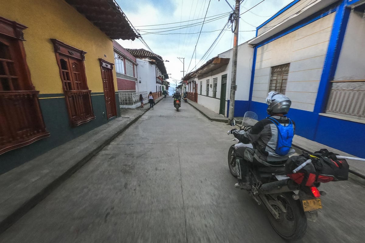 Riding through Salamina Colombia