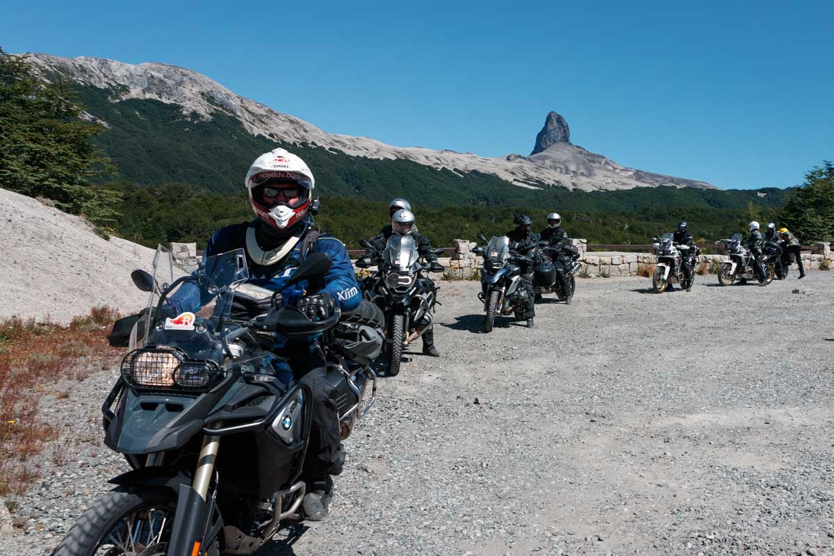 Eric Motorcycle guiding a tour in Patagonia