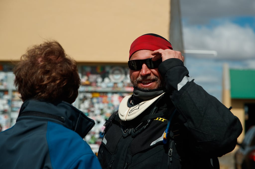 Eric sporting his skull cap with his shades on.