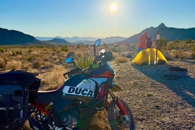Ducati ADV Camp Setup in Pahrump