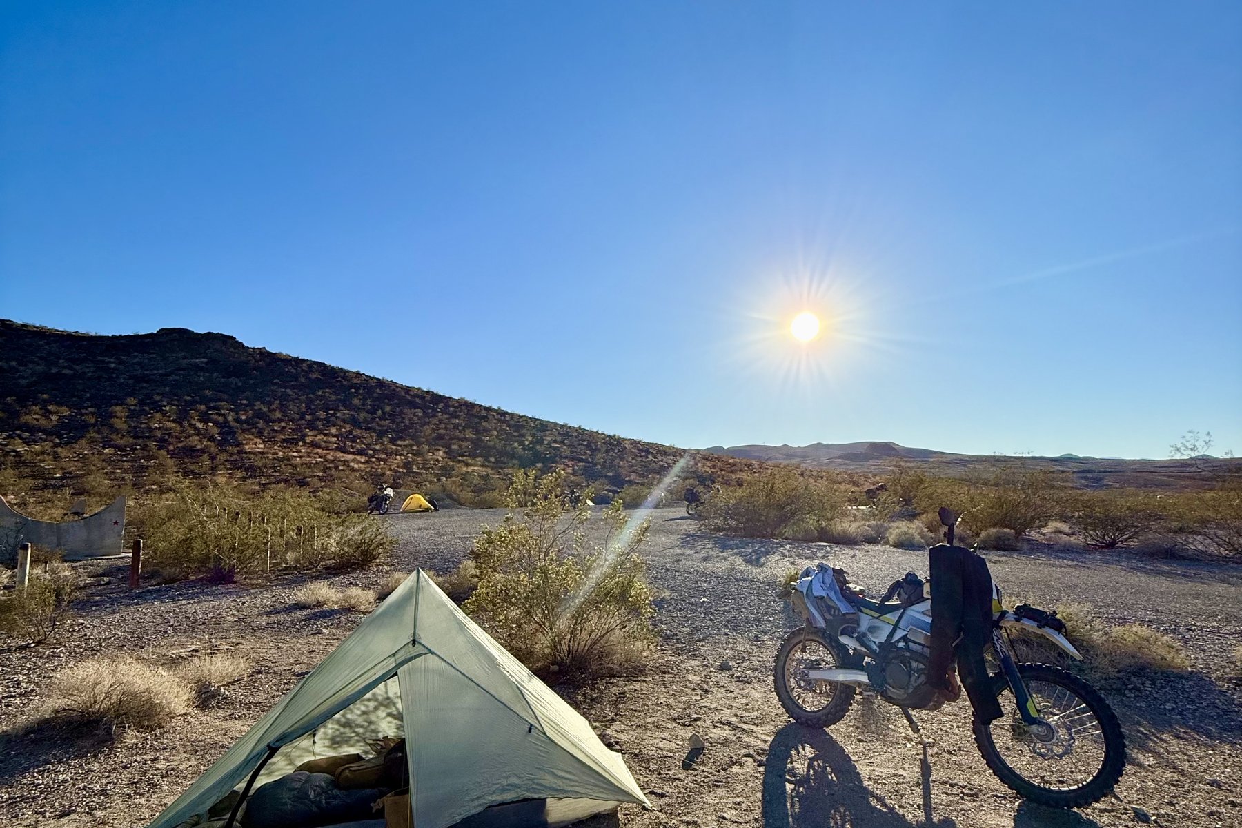 Moto Camp Setup at Coach and Camp Expedition RIDE