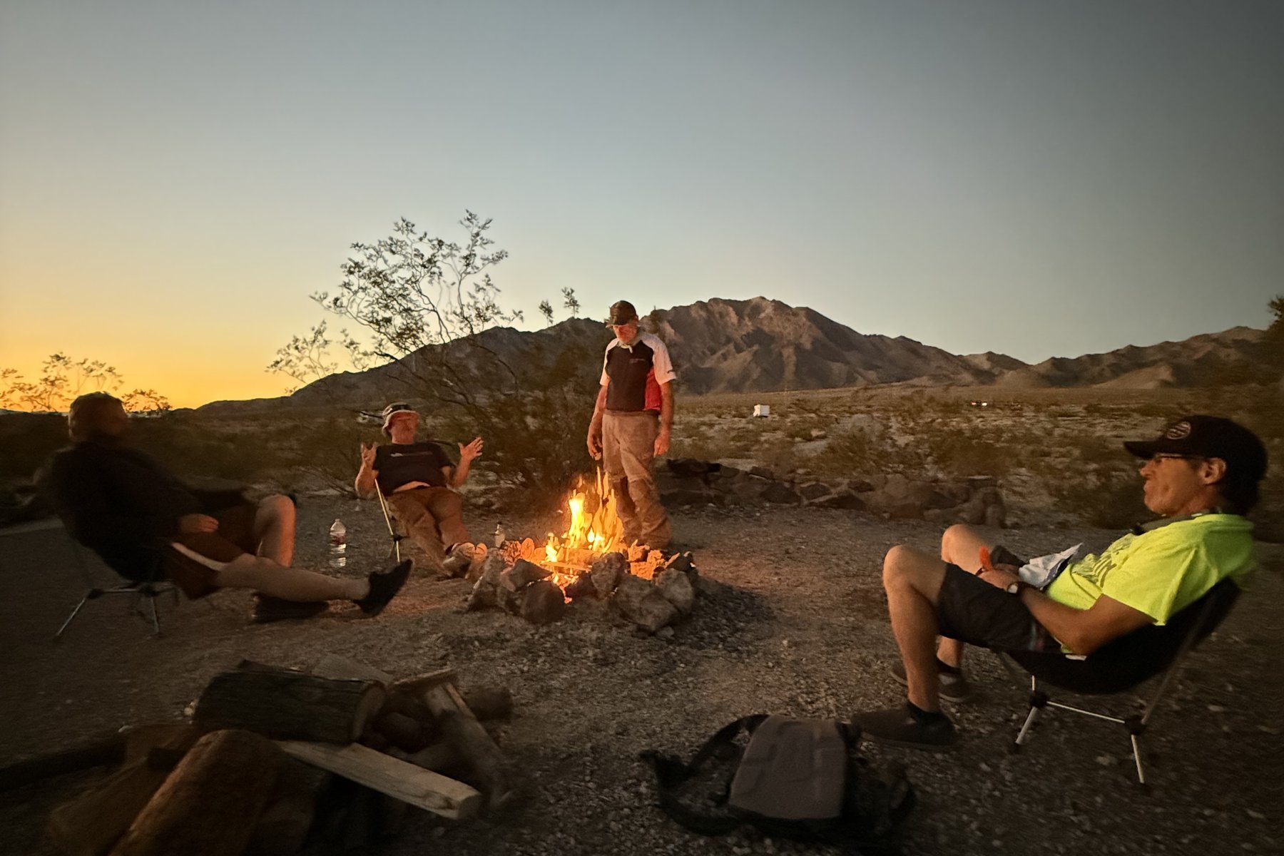 Coach and Camp - the Camp by the fire part