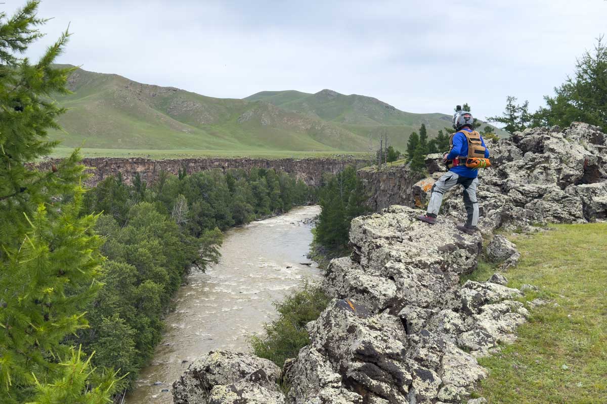 Mark overlooking the river in Mongolia