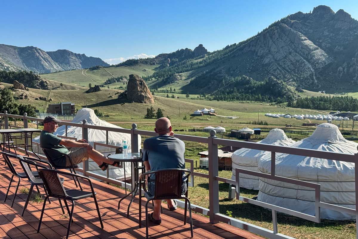 charles and igor enjoying the morning sun