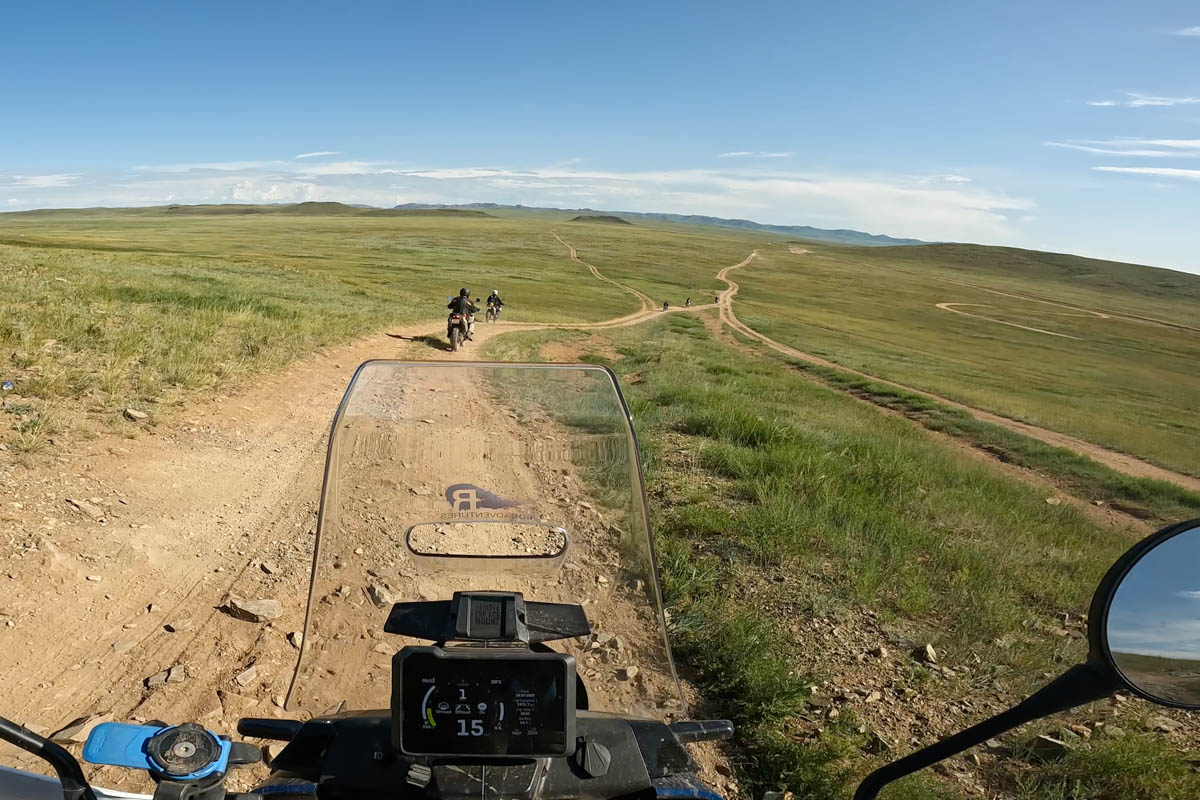 cockpit views of endless landscape mongolia