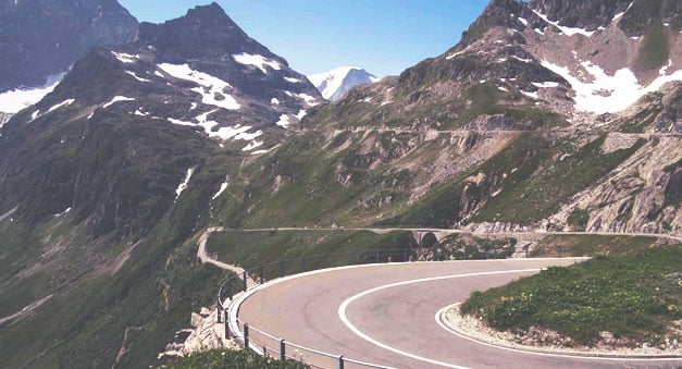 Alps curve road Motorcycle Tour